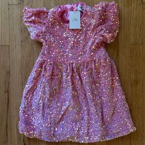 Lola + The Boys Shimmering Pink Sequin Dress New With Tags